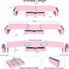 gianotter Dual Monitor Stand Riser, Desk Organizer With Drawer and 2 Pen Holders,Desk Organizers and Accessories, Pink Office Supplies (Pink)