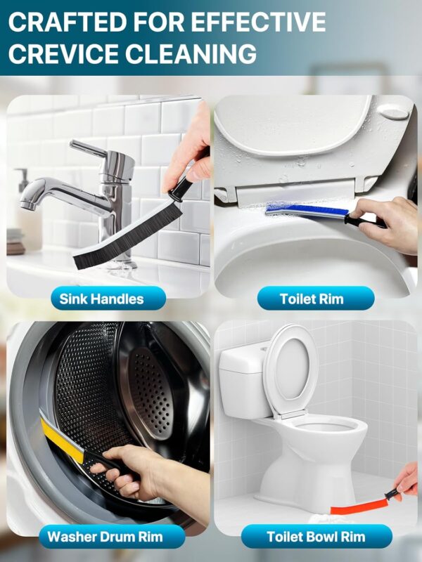 71iX0aunClL._AC_SL1500_.jpg 6Pcs Hard Bristle Crevice Cleaning Brush, Multifunctional Premium Crevice Cleaning Tool, Designed for Cleaning Narrow Spaces, Suitable for Toilet, Faucets,Kitchen,Grout, KOSPRIE