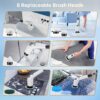 71idf3fFFBL._AC_SL1500_.jpg PUFTEM Electric Spin Scrubber, Cordless Shower Scrubber with 8 Scrub Brush, 2 Speed with Adjustable Extension Handle, Battery Level Display, Power Scrubber for Bathroom Bathtub Tile Floor (Black)