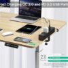 CCCEI Standing Desk Clamp Power Strip with 15 Outlets, Widely Spaced Desktop Edge Mount Surge Protector Outlet, Fast Charging USB-A and USB-C Ports, 6 FT Flat Plug, Black Fit 1.6 inch Table top.