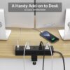 CCCEI Standing Desk Clamp Power Strip with 15 Outlets, Widely Spaced Desktop Edge Mount Surge Protector Outlet, Fast Charging USB-A and USB-C Ports, 6 FT Flat Plug, Black Fit 1.6 inch Table top.