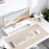 YSAGi Leather Desk Pad Protector, Office Desk Mat, Large Mouse Pad, Non-Slip PU Leather Desk Blotter, Waterproof Laptop Desk Writing Pad for Office and Home (23.6" x 13.8", Eggshell)