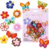 Bike Wheel Spoke Decorations – 24 Clip-On Flower & Butterfly Accessories – Fun Bicycle Spoke Decorations for Kids, Girls, Toddlers – Easy Snap-On, Colorful Bike Gifts
