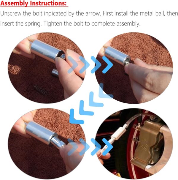 OFBAND 4Set Brake Bleeder Kit,Brake Fluid Bleeder Kit Includes 4PCS Brake Bleeder Hose,2PCS One Way Check Valve,Universal Break Bleeder Kit Car Accessories for Car Motorbike Bike