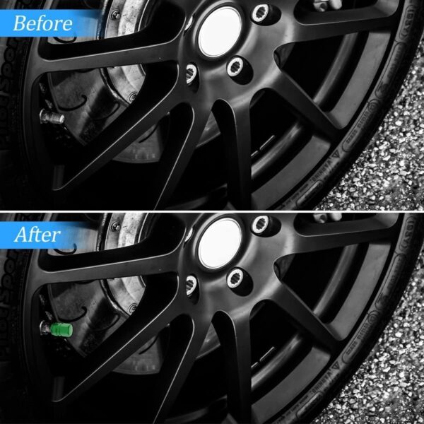 71lrYnaH2-L._AC_SL1200_.jpg Osilly Car Tire Stem Valve Caps, 4 Pcs Aluminum Alloy Valve Stem Covers, Corrosion Resistant Leak-Proof Tire Cap Cover Accessories, Hexgon Style Wheel Air Valve Caps for SUV Car Bike (Green)
