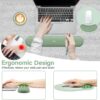 71m6q5Nc9QL._AC_SL1500_.jpg MOSISO Wrist Rest Support for Mouse Pad&Keyboard Set, Circle Curved Ergonomic Mousepad&Coaster Non-Slip Base Home/Office Pain Relief&Easy Typing Pad with Soft Cloth&Silicone Lining, Antique Green