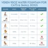 71mAk5ywAyL._AC_SL1500_.jpg Veken Innovation Award Winner 95oz/2.8L Pet Fountain, Automatic Cat Water Fountain Dog Water Dispenser with Replacement Filters for Cats, Dogs, Multiple Pets (Grey, Plastic)