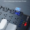 71mcvwRh66L._AC_SL1500_.jpg Power Strip, SUPERDANNY Surge Protector with 22 AC Outlets and 6 USB Charging Ports, 1875W/15A, 2100 Joules, 6.5Ft Flat Plug Heavy Duty Extension Cord for Home, Office, Dorm, Gaming Room, Black