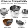 71mfXYjpRDL._AC_SL1500_.jpg Kitchen Gizmo Snap N' Strain - Silicone Pasta Strainer Clip-On for Pots and Pans - Heat Resistant Colander for Vegetables and Noodles - Kitchen Gadgets for Cooking - Space-Saving Design - Gray