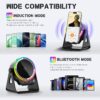 Wireless Induction Speaker, 5-in-1 Bluetooth 5.3 Phone Stand with 360° Rotation & RGB Ambient Light - Cool Tech Gadgets Gifts for Men Women Dad Mom - Compatible iPhone/Android/iPad/Samsung (Black)