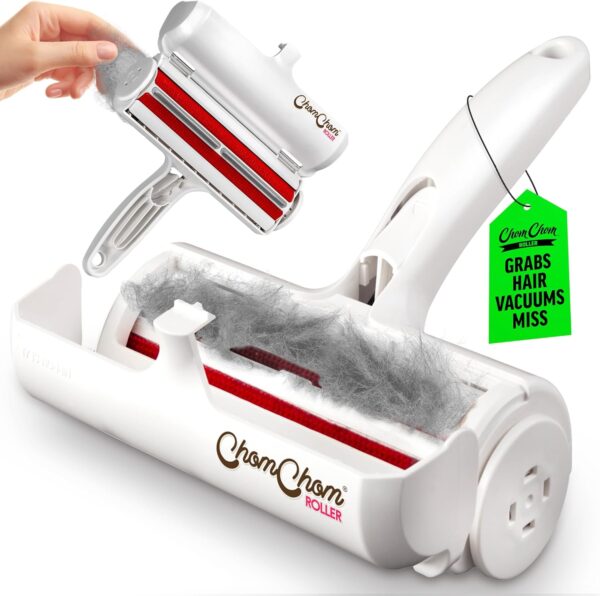 71mmJsbMGZL._AC_SL1500_.jpg ChomChom Roller Pet Hair Remover – Original Size Reusable Lint Roller for Cat & Dog Hair on Furniture, Couch, Carpet, Car, Rugs & Bedding – Portable, Eco-Friendly (White)