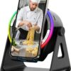 Wireless Induction Speaker, 5-in-1 Bluetooth 5.3 Phone Stand with 360° Rotation & RGB Ambient Light - Cool Tech Gadgets Gifts for Men Women Dad Mom - Compatible iPhone/Android/iPad/Samsung (Black)