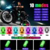 Wireless LED Lights for Car, Wireless Rock Lights with 8 Colors 10 Modes,Led Strobe Warning Light, Motorcycles, Boats, Camping, Bikes, Drones，Design in USA (4pcs Black)