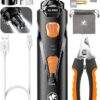71nrSbudc8L._AC_SL1500_.jpg Whisper Quiet Dog Nail Grinder with 4 LED Lights, Safe & Stress-Free for Sensitive Dogs Cats of All Breeds & Sizes, 3 Grinding Bits, 3-Speed, Pet Nail Trimmers, Rechargeable Painless Grooming Kit