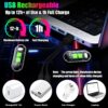 Wireless LED Lights for Car, Wireless Rock Lights with 8 Colors 10 Modes,Led Strobe Warning Light, Motorcycles, Boats, Camping, Bikes, Drones，Design in USA (4pcs Black)