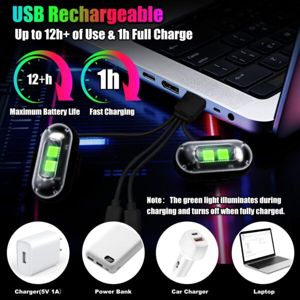 Wireless LED Lights for Car, Wireless Rock Lights with 8 Colors 10 Modes,Led Strobe Warning Light, Motorcycles, Boats, Camping, Bikes, Drones，Design in USA (4pcs Black)