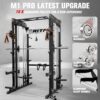 71ojflezGKL._AC_SL1500_.jpg RitFit M1 Pro Smith Machine with Cable Crossover System, Multi-Function Squat Rack Power Cage for Home Gym, Power Rack and Packages
