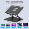 71opQznjlL._AC_SL1500_.jpg Adjustable Laptop Stand for Desk, Metal Foldable Laptop Riser Holder, Portable Desktop Book Stands, Ventilated Cooling Computer Notebook Stand Compatible with 10-15.6” Laptops
