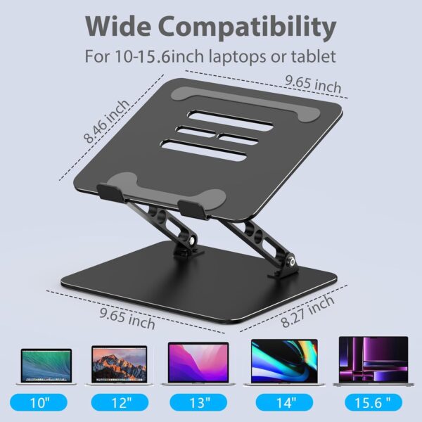71opQznjlL._AC_SL1500_.jpg Adjustable Laptop Stand for Desk, Metal Foldable Laptop Riser Holder, Portable Desktop Book Stands, Ventilated Cooling Computer Notebook Stand Compatible with 10-15.6” Laptops
