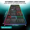Excel Cheat Sheet LED Desk Pad | Excel Shortcut Keys Mouse Pad - Colorful RGB Luminous Extended Large Gaming Mousepad| PC Office Spreadsheet Keyboard Mat| Non-Slip Stitched Edge Desk Mat