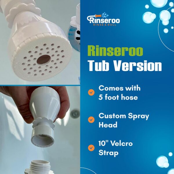 71pr39-LaVL._AC_SL1500_.jpg Rinseroo Slip-On Bathtub Faucet Sprayer Attachment. Ultra-Flex Dog Shower Hose Adapter Portable Hose Attachment with Sprayer Pet Showerhead Attach Tub Spout 5 Foot Hose. No Install for Speedy Washing