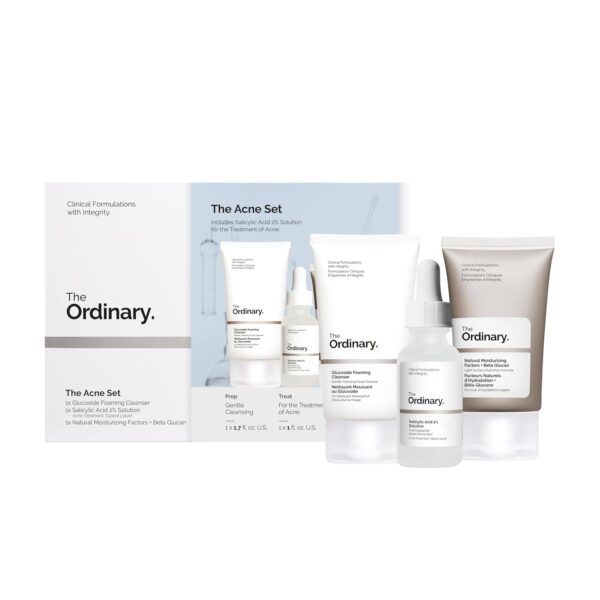 71pu0nR4CGL._SL1500_.jpg The Ordinary The Acne Set, 3-Step Skin Regimen with Glucoside Foaming Cleanser, Salicylic Acid 2% Solution, and Natural Moisturizing Factors + Beta Glucan | Skin Care Set