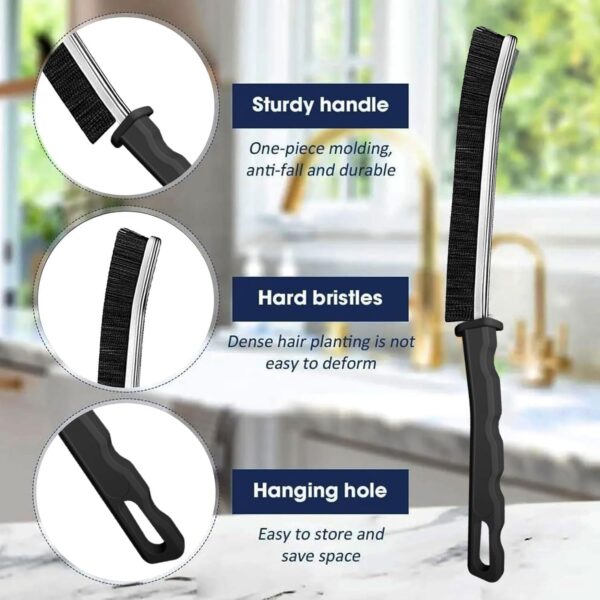 71qKfkkQgxL._AC_SL1500_.jpg Crevice Cleaning Brush 12-Pack - Heavy Duty Hard Bristle Gap Brush for Deep Cleaning - Ultra-Thin Window Track Cleaning Tool for Shower Grout, Sliding Doors, Baseboards & Auto Detailing