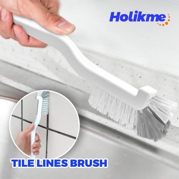 Holikme 6 Pack Dish Brush with Handle Kitchen Cleaning Brush Set for Pot, Pan, Kitchen Sink (Green)