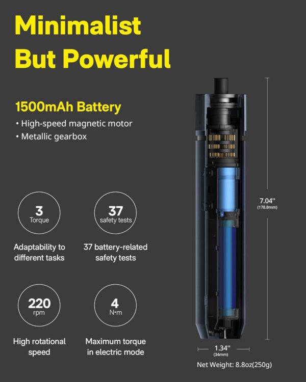 HOTO 25-Piece Upgraded Electric Screwdriver Kit, 1/4'' Hex, Magnetic Lid, 1500mAh Rechargeable Cordless Screwdriver, LED Light, Ideal for Furniture Assembly, Home Repair & Garage Projects