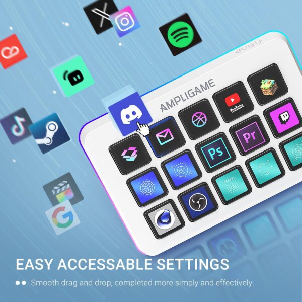 71rU6VCjsCL._AC_SL1500_.jpg FIFINE AmpliGame Gaming Controller with 15 Shortcuts for OBS Streaming Studio with Macro Keys, Trigger Actions, PC Media RGB Controller for Content Creation/Office Work-D6 White
