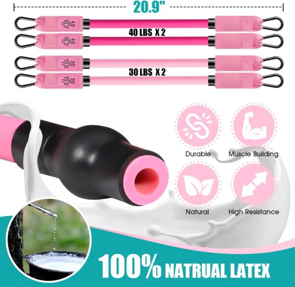 71rXW2FPIUL._AC_SL1500_.jpg Ayombo Pilates Bar Kit with Resistance Bands, Pilates Workout Equipment for Legs, Hip, Waist, Arm, Squats Exercise Equipment for Home Workouts, Adjustable 3-Section Pilates Bar Kit for Women & Men