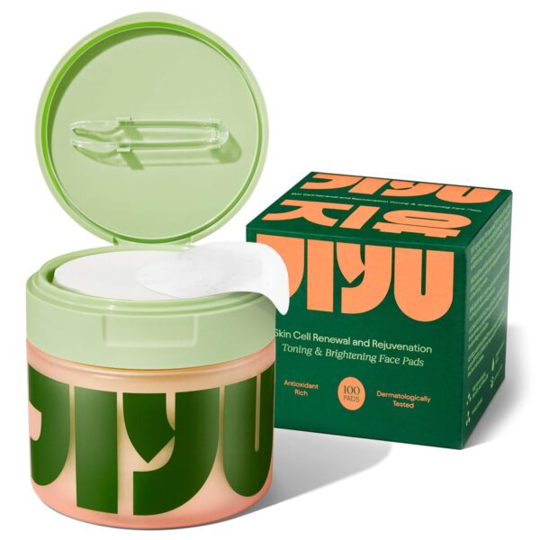 71rzE8ocraL._SL1500_.jpg JiYu Toning Polish Pads - Korean Skincare for Dark Spots, Wrinkles & Dull Skin - Hydrating Facial Treatment with Snail Mucin, Niacinamide, Peptides & Centella - 100 Count