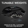 Logitech G502 Hero High Performance Wired Gaming Mouse, Hero 25K Sensor, 25,600 DPI, RGB, Adjustable Weights, 11 Programmable Buttons, On-Board Memory, PC/Mac - Black
