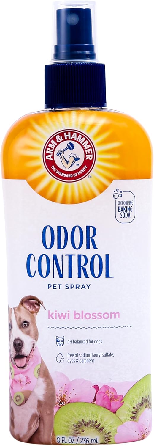 71slM4iwJ6L._AC_SL1500_.jpg Arm & Hammer for Pets Super Deodorizing Dog Spray with Baking Soda for Odor Control, Freshens Coat Between Baths, pH Balanced Formula for Dogs, 8 Fl Oz