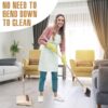 71sm8gfE1hL._AC_SL1500_.jpg Broom and Dustpan Set with Long Handle, Light Weight Stainless Steel Poles Stand Upright Dustpans with Broom Combo for Home Kitchen Office Pet Dog Hair, Brown & Beige Color, 1-Pack