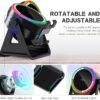 Wireless Induction Speaker, 5-in-1 Bluetooth 5.3 Phone Stand with 360° Rotation & RGB Ambient Light - Cool Tech Gadgets Gifts for Men Women Dad Mom - Compatible iPhone/Android/iPad/Samsung (Black)