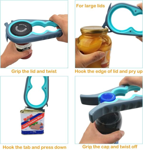 71svNY5mWAL._AC_SL1500_.jpg Otstar Jar Opener Bottle Opener and Can Opener for Weak hands, Seniors with Arthritis and Anyone with Low Strength, Mutil Jar Opener Get Lids Off Easily (Blue and Grey)