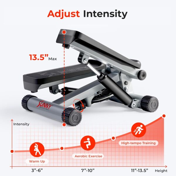 71sxHdhaPL._AC_SL1500_.jpg Sunny Health & Fitness Mini Steppers for Exercise at Home, Stair Step Workout Machine with Resistance Bands, Full Body Cardio Equipment, Optional Free SunnyFit App Connection Smart Stepper