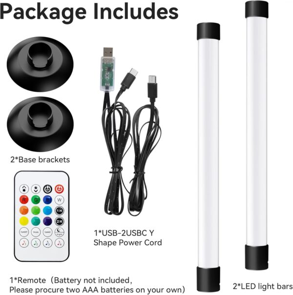 Ledagic Led Light Bar with Music Sync, Color Changing TV Backlight App & Remote Control, IC+RGB & W Smart RGB Light Bar, USB Powered Led Lights for TV, PC Room Monitor Backlight Gaming Accessories