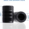71tTVR7x40S._AC_SL1500_.jpg CKAuto Tire Valve Stem Caps, Black, 4 pcs/Pack, Anodized Aluminum Tire Valve Cap Set, Corrosion Resistant, Universal Stem Covers for Cars Trucks Motorcycles SUVs and Bikes