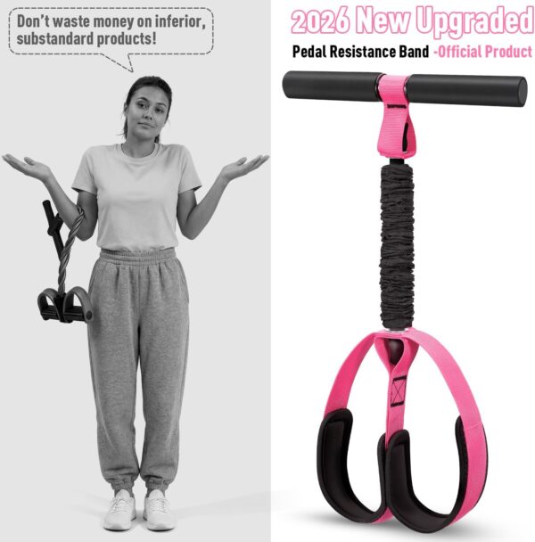 71tbRf0CmWL._AC_SL1500_.jpg 2026 Upgraded Durable Pedal Resistance Band with Handle, Thickened Latex Tubes and Soft Foam Fabric Foot Pedal, Sit Up Exercise Equipment for Abdomen, Waist, Arm, Core/ABS, Leg, Physical Therapy