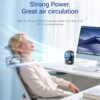 71tc8rOyfZL._AC_SL1500_.jpg Diveblues USB Desk Turbo Fan, Ultra-Quiet Mini Desk Fan, Powerful Wind, LED Display, 5 Speed, 360° Rotating Small Portable Fan for Home, Office and Outdoor Cool Tech Gadgets - TurboBreeze