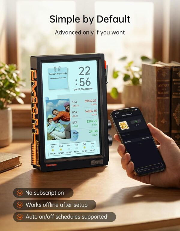 71tr6LwE5L._AC_SL1500_.jpg Divoom TimesFrame – 10.1" WiFi 6 Digital Picture Frame & Smart Desk Display, No Subscription | 64GB | Send Photos, Videos & AI Styles + Live Widgets (Weather, Calendar, etc)–Perfect Personalized Gift