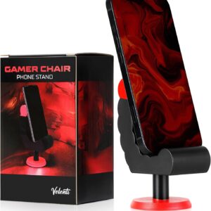 71u8ZsBf9JL._AC_SL1500_.jpg VELENTI Gamer Chair Phone Stand - Phone Holder for Smartphones, Kindles Up to 19 cm Tall - Fun Gaming Accessories for Gamers - Useful Gamer Gadgets - Lovely Birthday Gift for Gamers