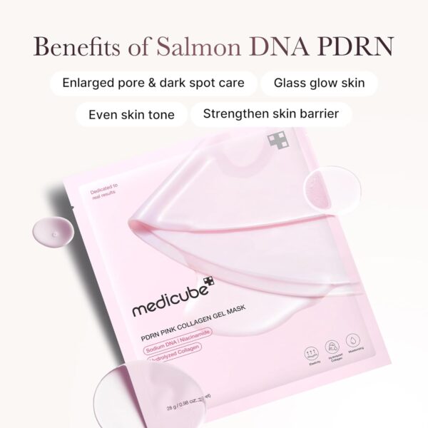 71uKuFkJA5L._SL1500_.jpg medicube Jelly Gel Mask with Salmon DNA PDRN Pink Collagen | Overnight Face Mask for Glass Glow Skin | Elasticity, Hydrating, Firming and Moisturizing | Korean Skincare, 28g x 4ea