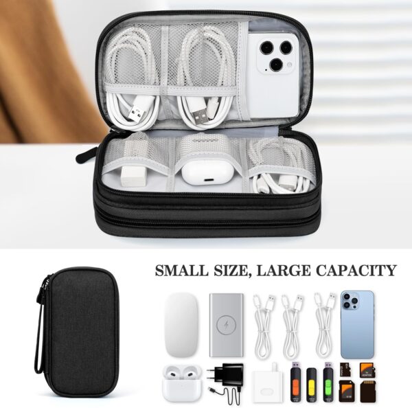 71uYp7ZsfUL._AC_SL1500_.jpg FYY Travel Cable Organizer Pouch Electronic Accessories Carry Case Portable Waterproof Double Layers All-in-One Storage Bag for Cord, Charger, Phone, Earphone Black