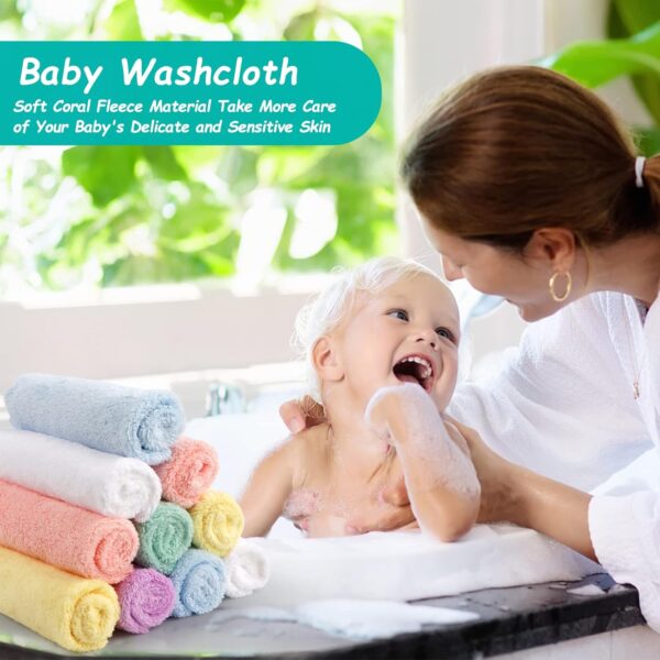 71uctV3sYSL._SL1500_.jpg HOMEXCEL Baby Washcloths 24 Pack-Microfiber Coral Fleece Baby Bath Face Towel 7 x 9 Inch Extra Absorbent and Soft Burp Cloth and Wash Cloths for Newborn-Infants and Toddlers-Gentle On Sensitive Skin
