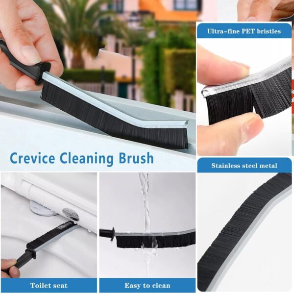 71ulMvnsUfL._AC_SL1500_.jpg Crevice Cleaning Brush 12-Pack - Heavy Duty Hard Bristle Gap Brush for Deep Cleaning - Ultra-Thin Window Track Cleaning Tool for Shower Grout, Sliding Doors, Baseboards & Auto Detailing