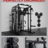 Mikolo Smith Machine with Weight Stack, Power Cage Home Gym System with LAT Pulldown & Cable Crossover, Multi-Functional Trainer with Dual Pulley System, Includes 10+ Free Attachments