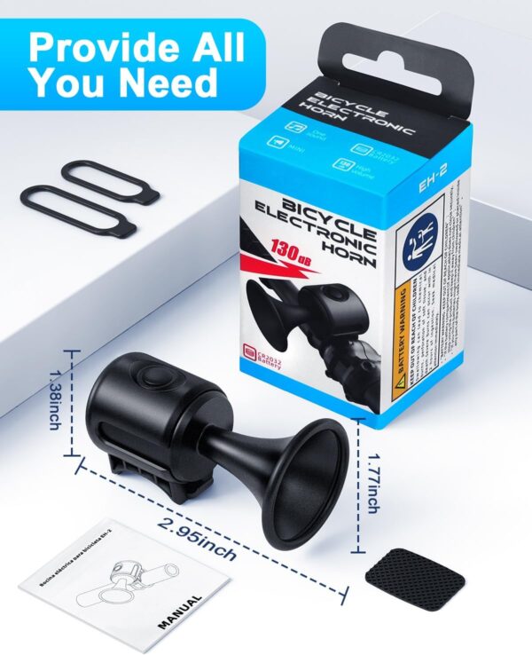 71vlwJfcyxL._AC_SL1500_.jpg Electric Bike Horn 130db Loud Bicycle Horn,Bike Bell for 22.2-32mm Handlebars Bike Horn for Adults with 3V Battery,Easy Installation Bicycle Bells for Adults Kids Mountain Bike/Scooter/Ebike